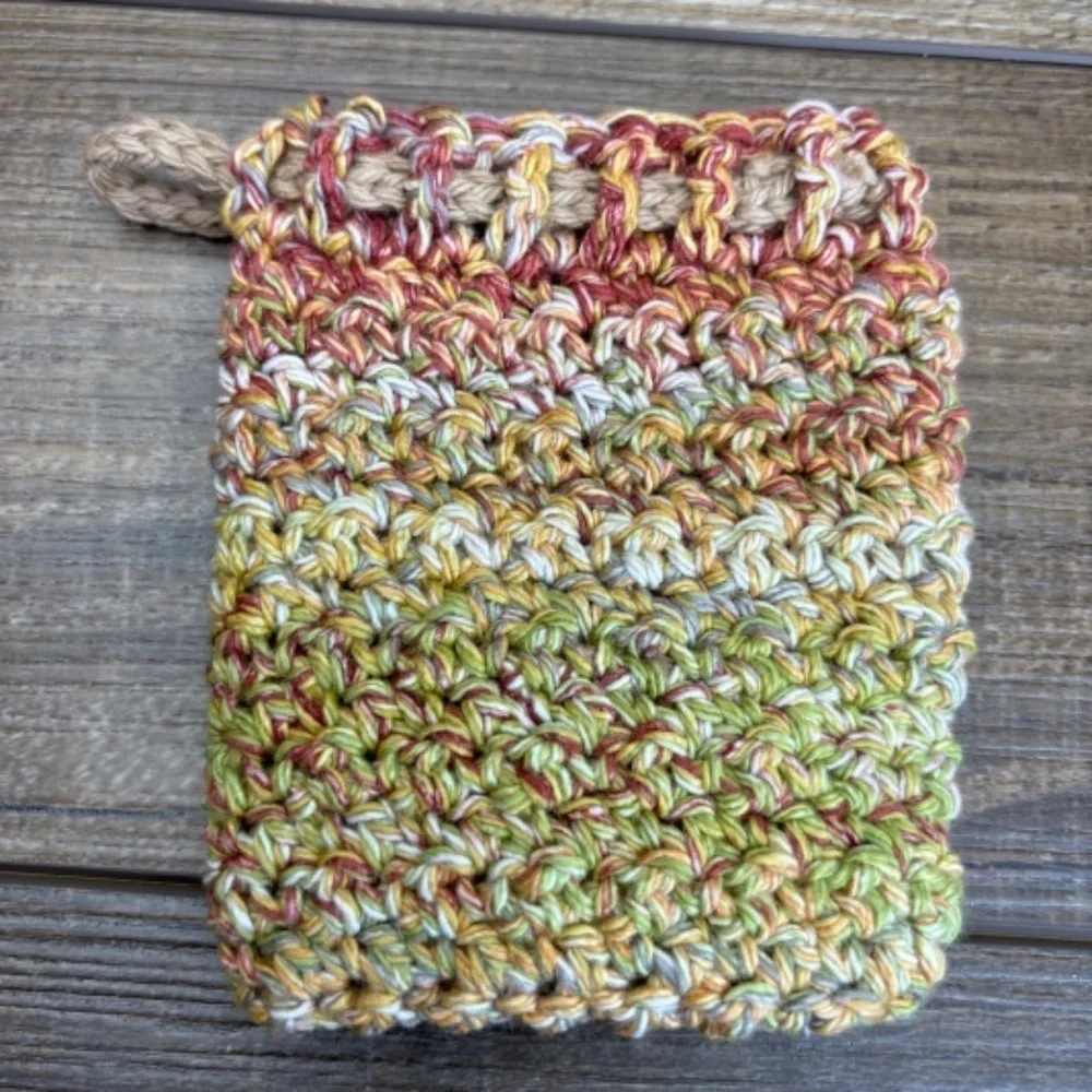 Handmade Crochet Soap Saver Bag Cotton Handcrafted‎ Exfoliating Drawstring Pouch